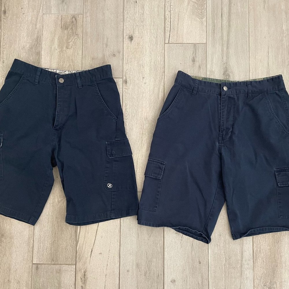 Navy Dark Blue Casual Cargo Shorts Size 30 Chino